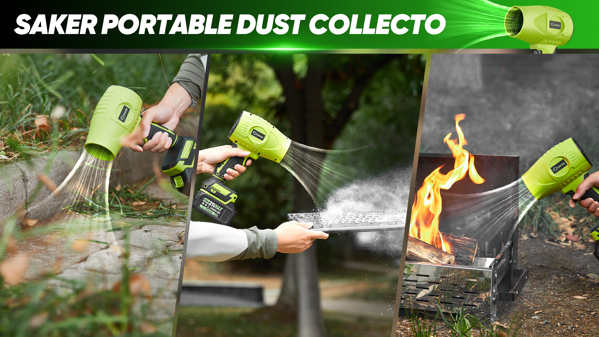 Saker Cordless Leaf Blower Portable Dust Cleaner Handheld Blower