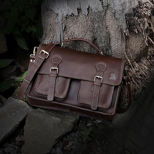 Miniatura 9 de Leather Messenger Bag For Men, Vintage Handmade Laptop Briefcase and Shoulder Bag for Men