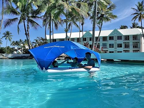 Miniatura 8 de AquaCabana Flotador de piscina con dosel, el único del mundo para todo el día/todo el camino inflable para piscinas, playas, lagos y ríos,