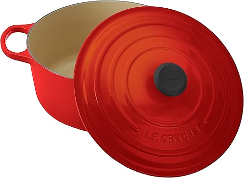 Miniatura 3 de Le Creuset Signature horno francés redondo de hierro fundido esmaltado 7-14 cuartos de galón Cacerola de hierro fundido 685 L Cereza