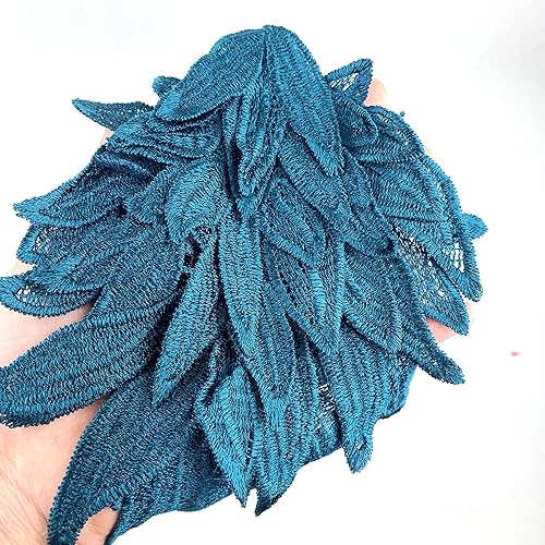 Miniatura 8 de Heyiwell 1 par de apliques de encaje de alas de ángel para coser para bodas, ropa de vestir, jeans, accesorio de bricolaje, grande, negro