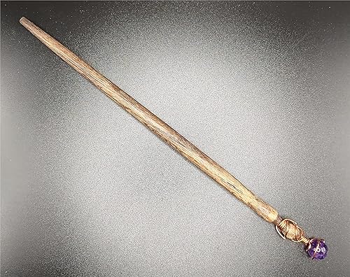 Miniatura 2 de Varita mágica de roble bola de cristal amatista