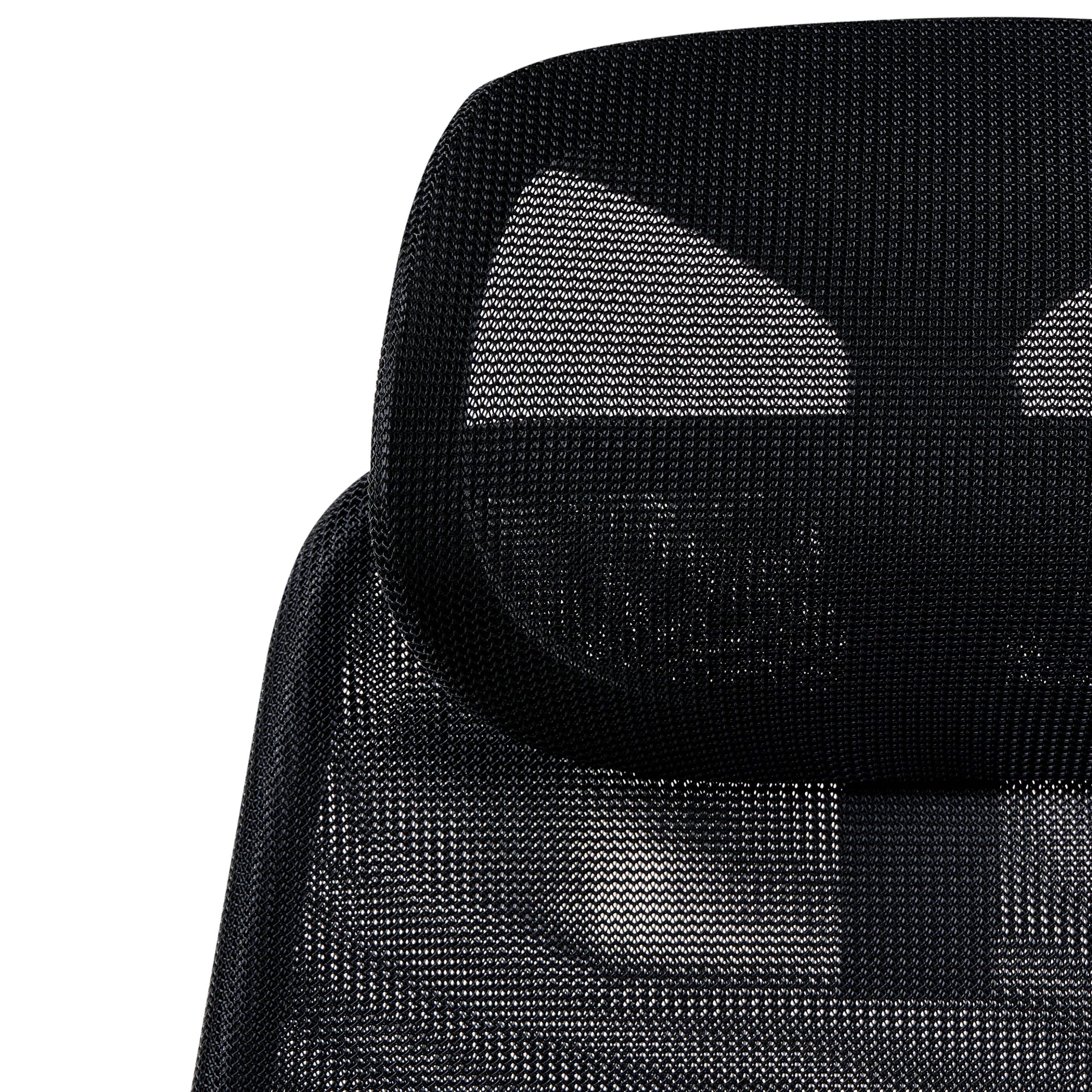Beliani Silla de Oficina Multifuncional tapicería de Malla reposabrazos y reposacabezas Ajustables Ajuste de la Altura del Asiento Base giratoria inclinación del Respaldo Negro y Rojo Oryn