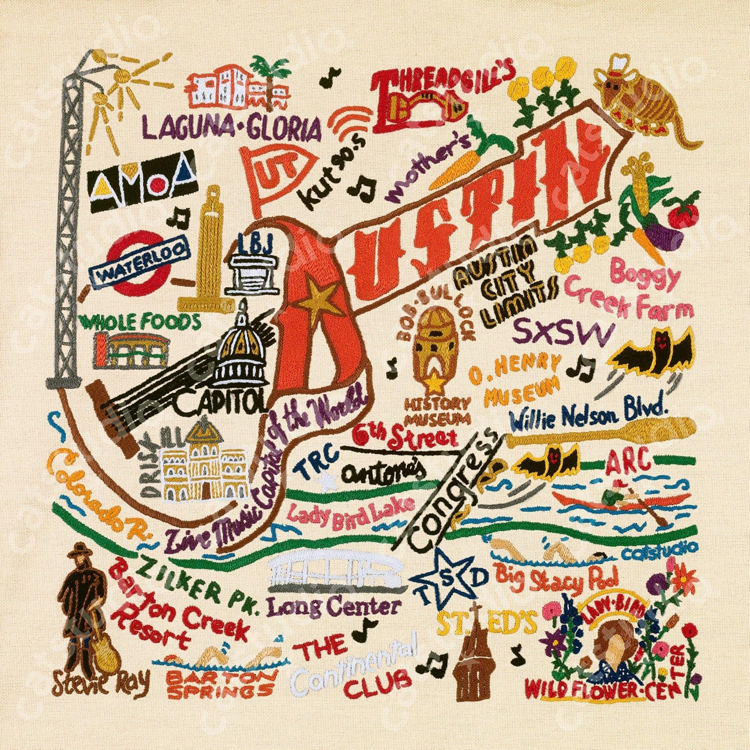 Catstudio Austin Fine Art Print - 8x8 | Geography Inspired Gallery Wall Art