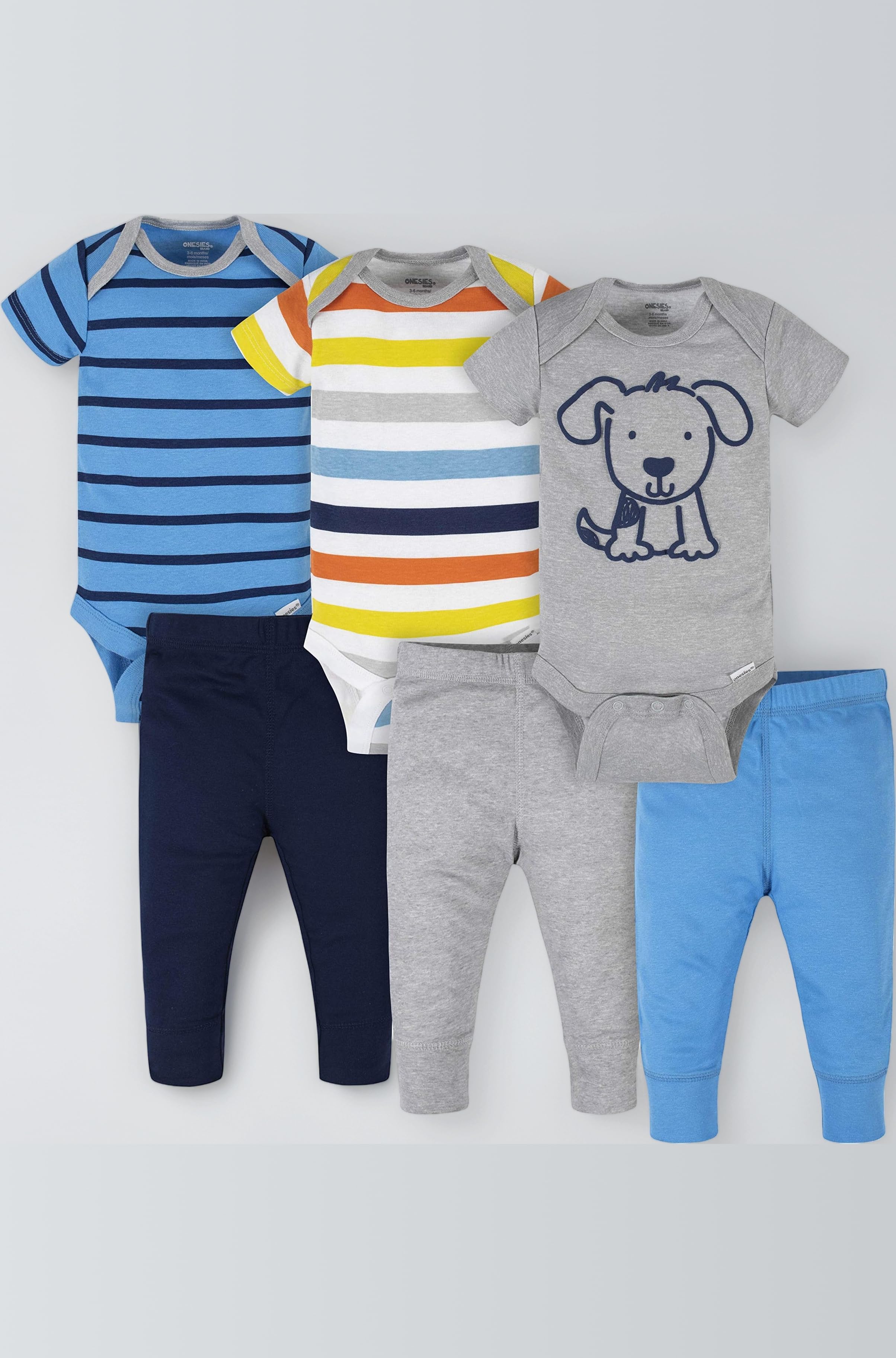 Onesies Brand Unisex Baby 3 Onesies 3 Pants Outfit Bundle Mix N Match Newborn To 12 m Trousers Set