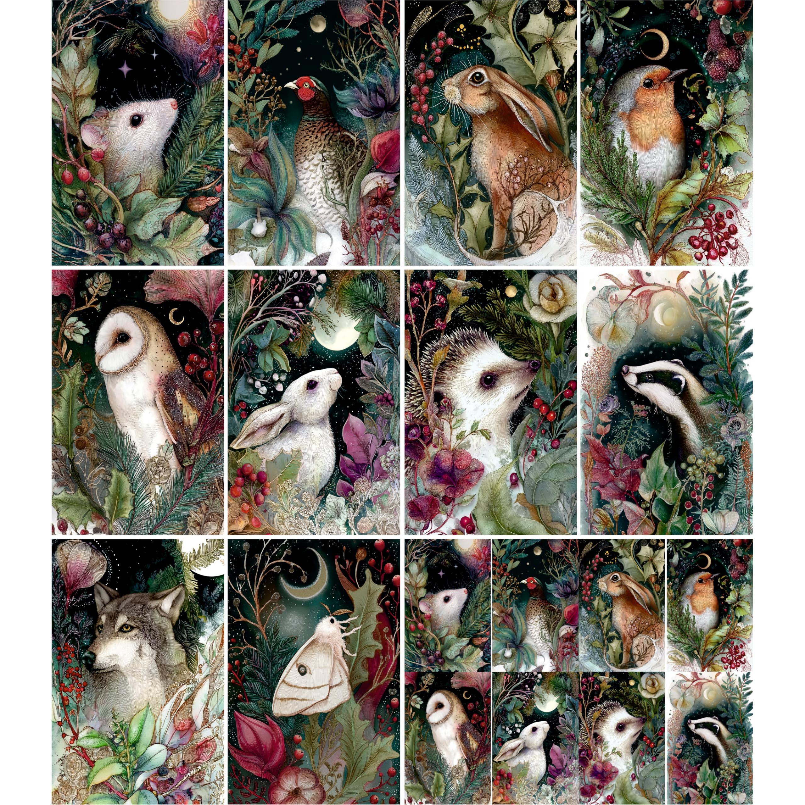 Decoupage Rice Papers - 6 Pieces | 6 Unique Designs | Versatile Decoupage Designs for Art Projects & Crafting by CRAFT KREATIVELY (Animals)