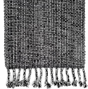 100% Cotton Table Runner for Dining Room Tables Rectangle Two Tone Woven Fabric 72 x 13 Soft Durable Table Runner, Black(Pack of 1)