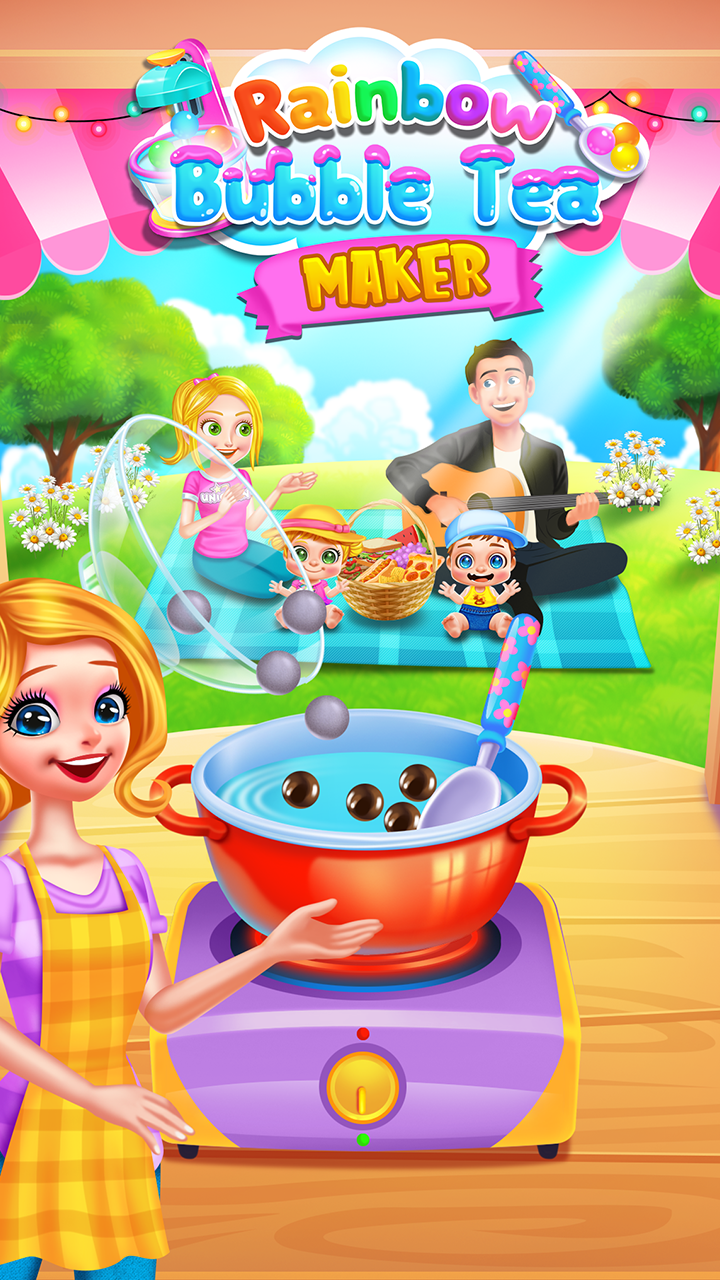 Bubble Tea Maker Rainbow Boba Flow Recipes & Milk Tea Kids App on
