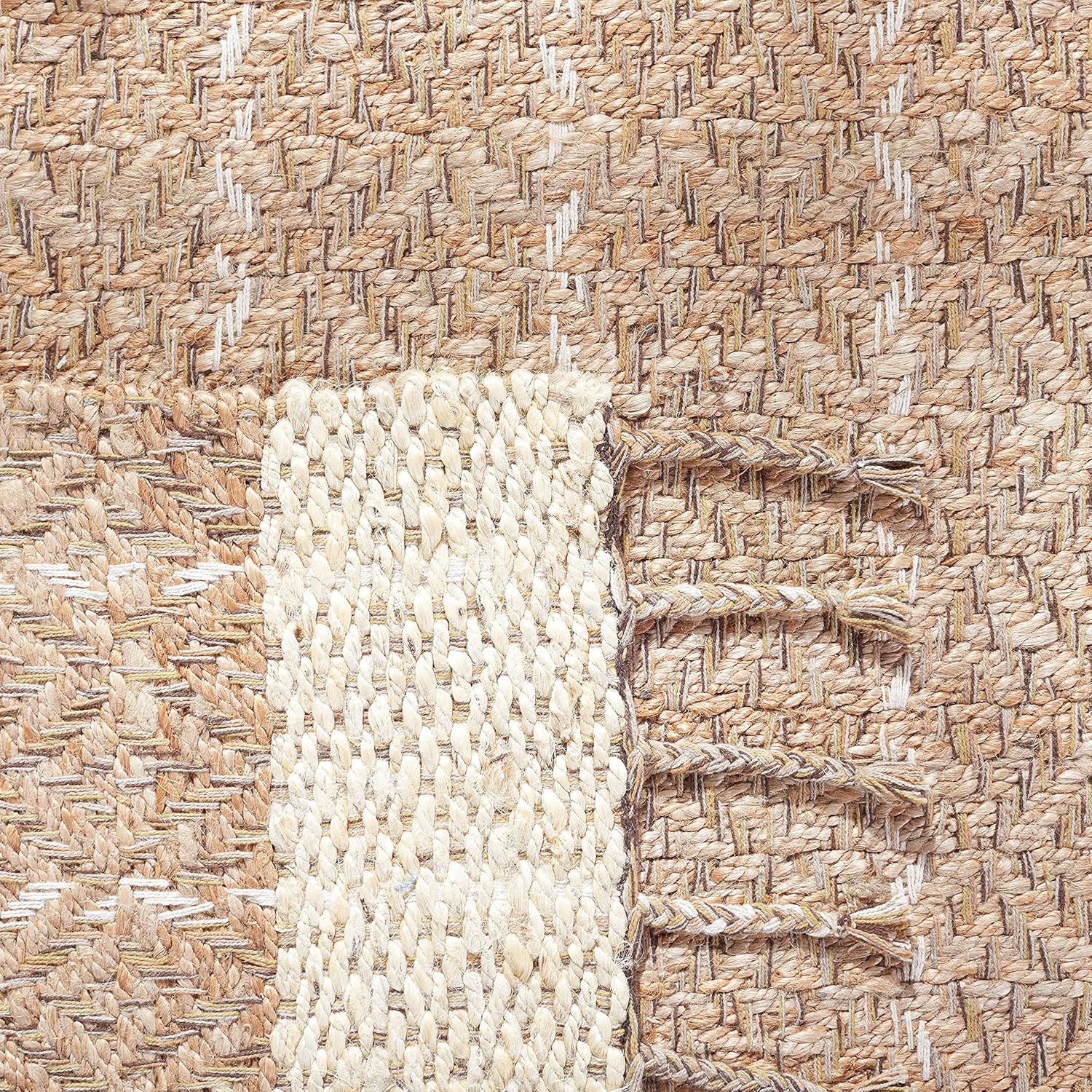 Ivory Cotton Flatweave Handmade Reversible Rug 5' x 8'
