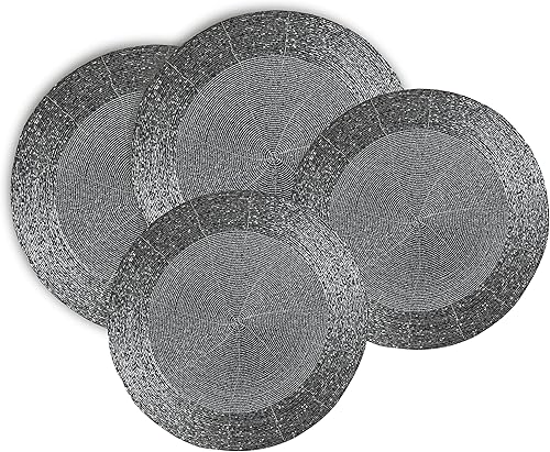 Miniatura 4 de Light & Pro Manteles individuales con cuentas para mesa de comedor, rústicos de granja hechos a mano, con purpurina, para Navidad, Pascua, Año