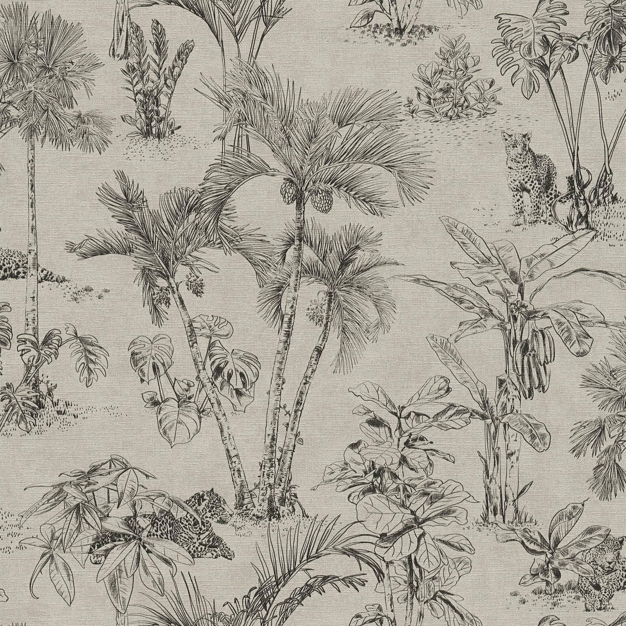 Galerie HV41022 Havana Jungle Palms Wallpaper, Brown/Black, 10.05m x 53cm