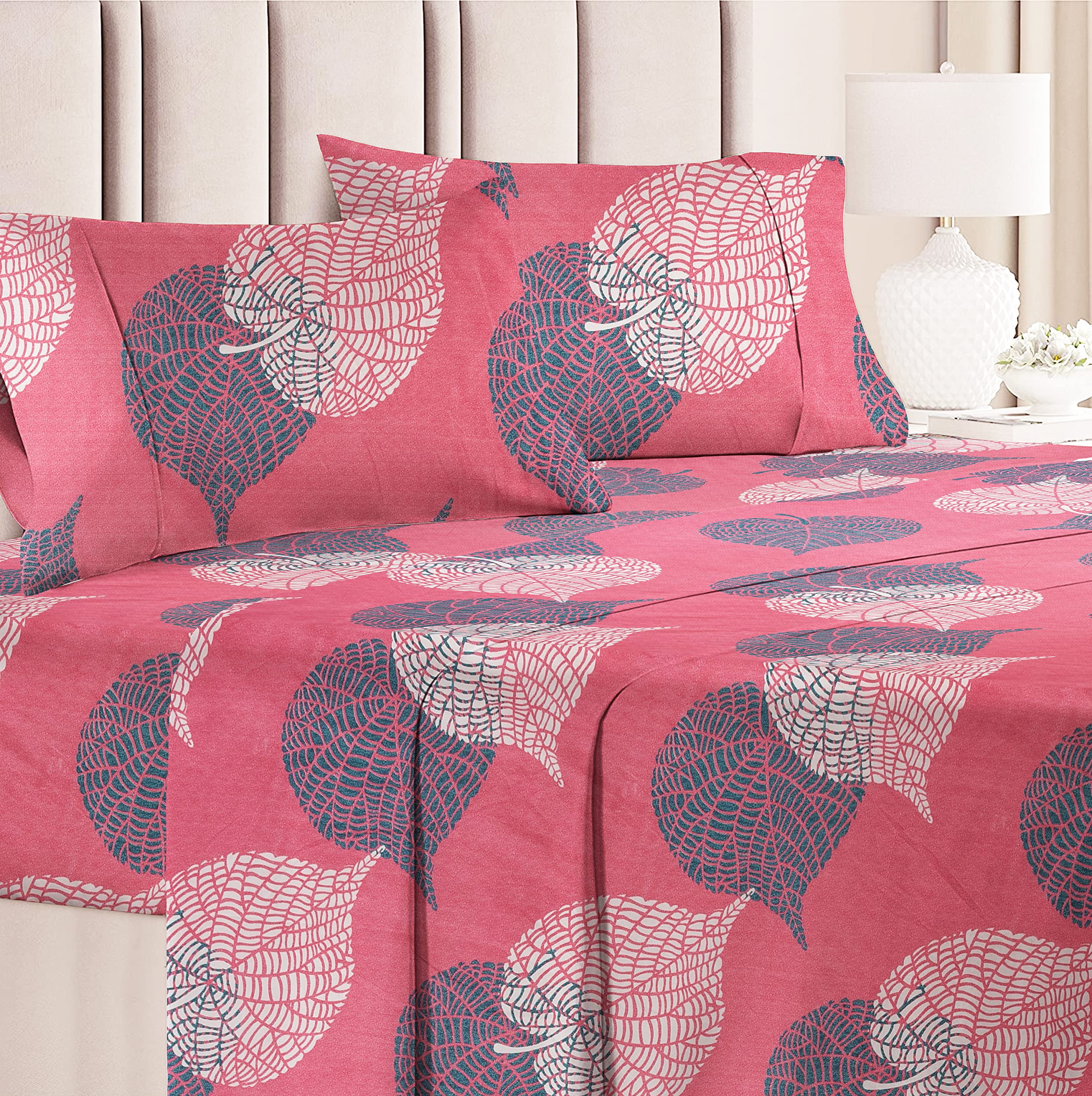 BSB HOME 120 TC Double Printed Bedsheet with 2 Pillow Covers | 110 GSM Soft Brushed Microfiber - Breathable & Wrinkle Free - (86 X 88 Inch, Pink & Grey) (B0CBM12HV7) Amazon Price History, Amazon Price Tracker