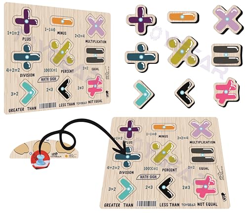 Image of Mathsign Eco Friendly Materials Wooden Learning Toys Puzzle for Brain Training /jorky Cutting Puzzle for Home /School /Non-Toxic /Education Memory Games for Baby Boy and Girl