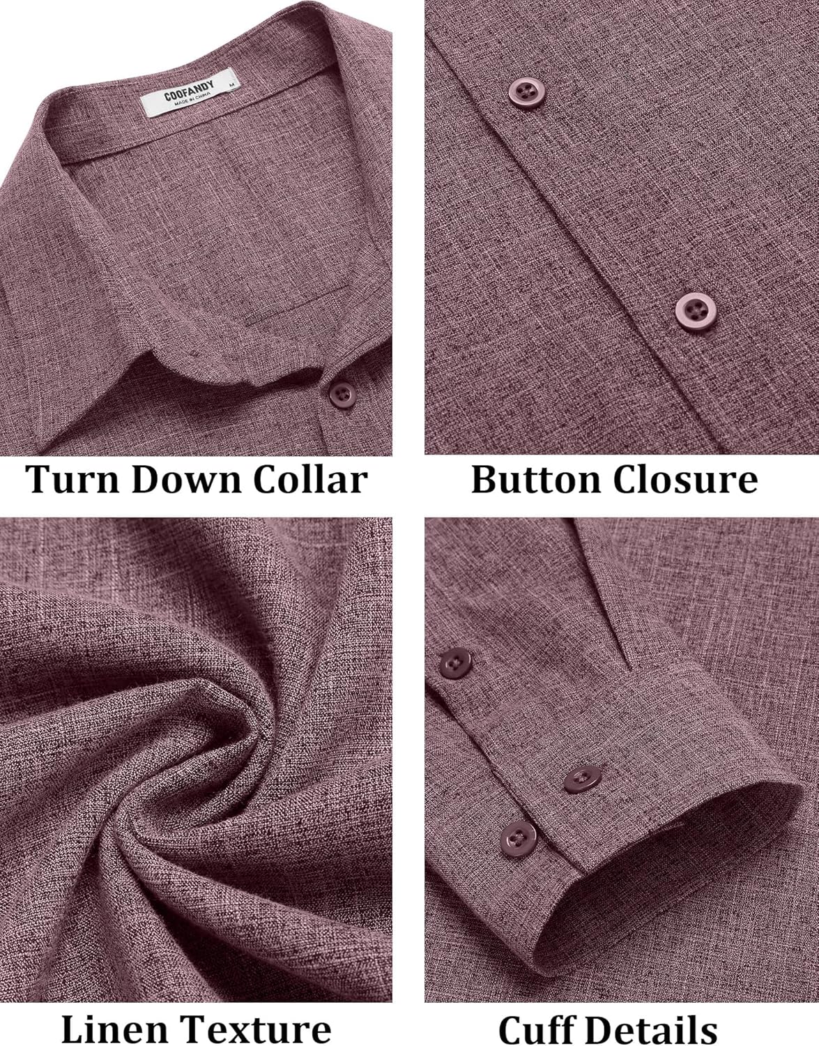 COOFANDY Men's Casual Button Down Shirt Long Sleeve Untucked Chambray Shirt Wrinkle Free Dress Shirts - Image 8