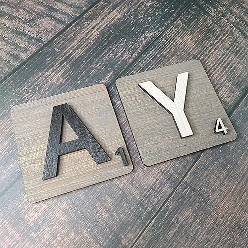 Miniatura 7 de 5" x 5" Large Scrabble Tiles for Wall Decor - Letters for Wall