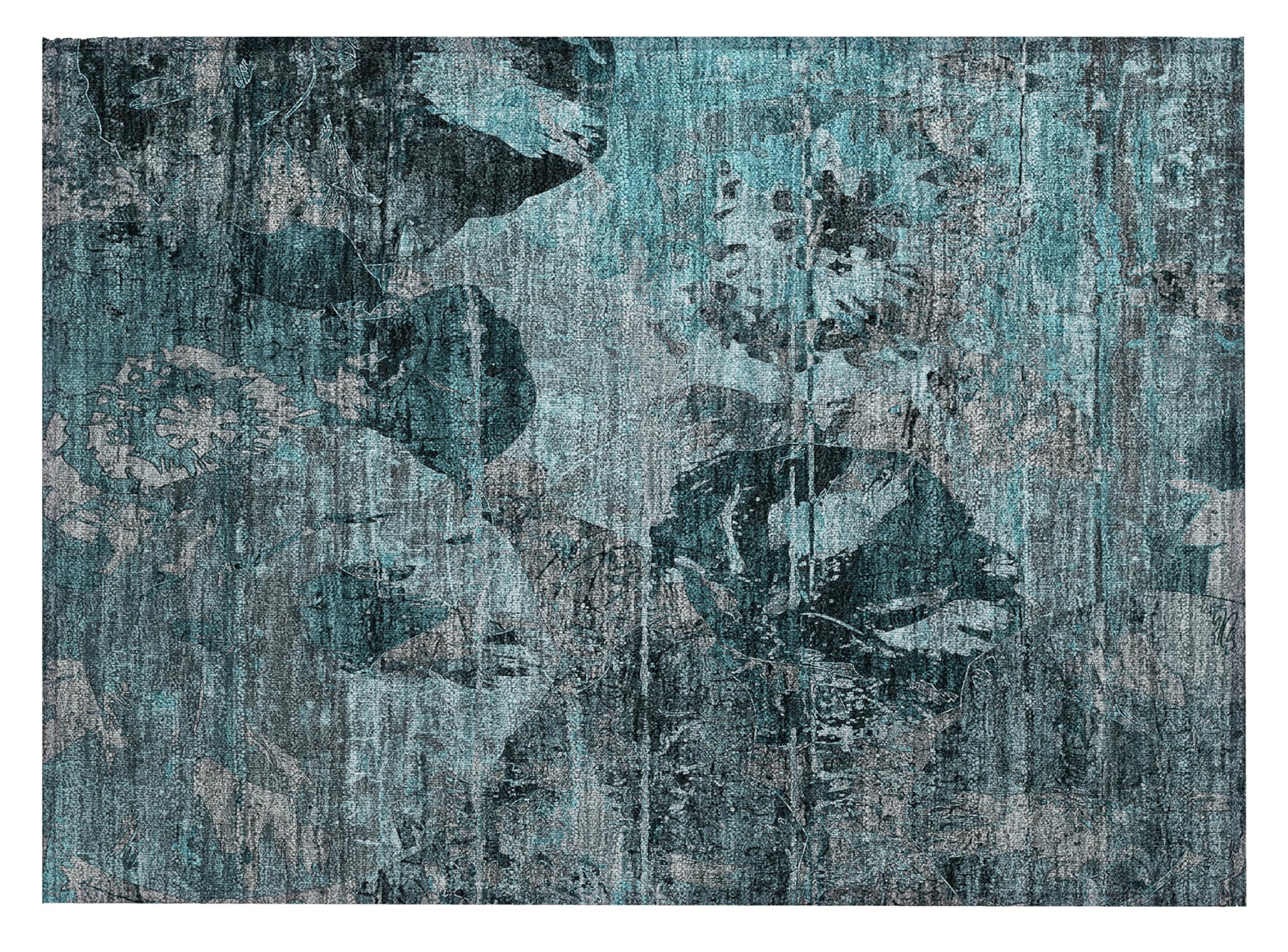 Addison Rugs Chantille ACN555 Teal 1'8" x 2'6 Indoor Outdoor Area Rug, Stain Resistant, Machine Washable, Non Shedding, Bedroom, Living Room, Dining