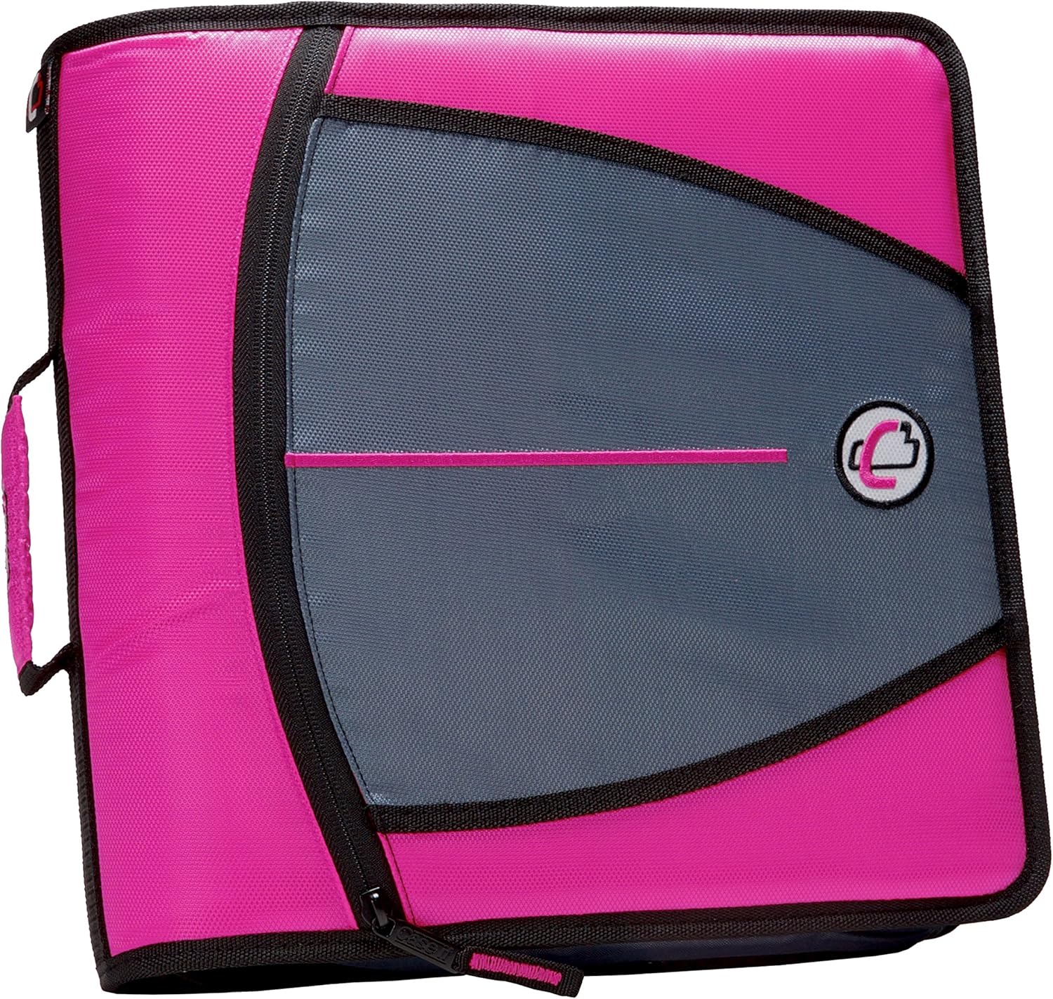 Caseit Mighty Zip Tab 3Inch Zipper Binder, Magenta, D146MAG