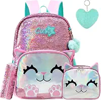 Mochila escolar fofa Meetbelify para meninas, mochila infantil com lantejoulas, para ensino fundamental, Clássico