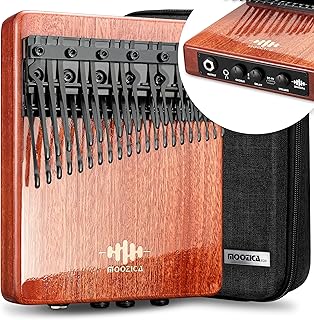 MOOZICA EQX-Series Chromatic Kalimba, 36 Keys Kalimba Thumb Piano With Piezo Pickup, Double Layer Electric Kalimba With Chorus and Delay (K36PEQX)