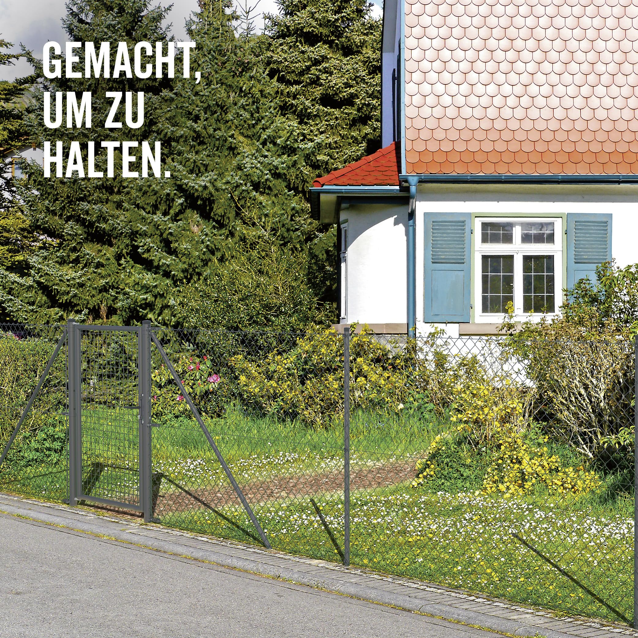 Alberts 604660 Maschendrahtgeflecht | Maschendrahtzaun, Hundezaun, Gartenzaun, Hasendraht | Höhe: 150 cm, Länge: 15 m, Draht-Ø 2,6 mm | Anthrazit