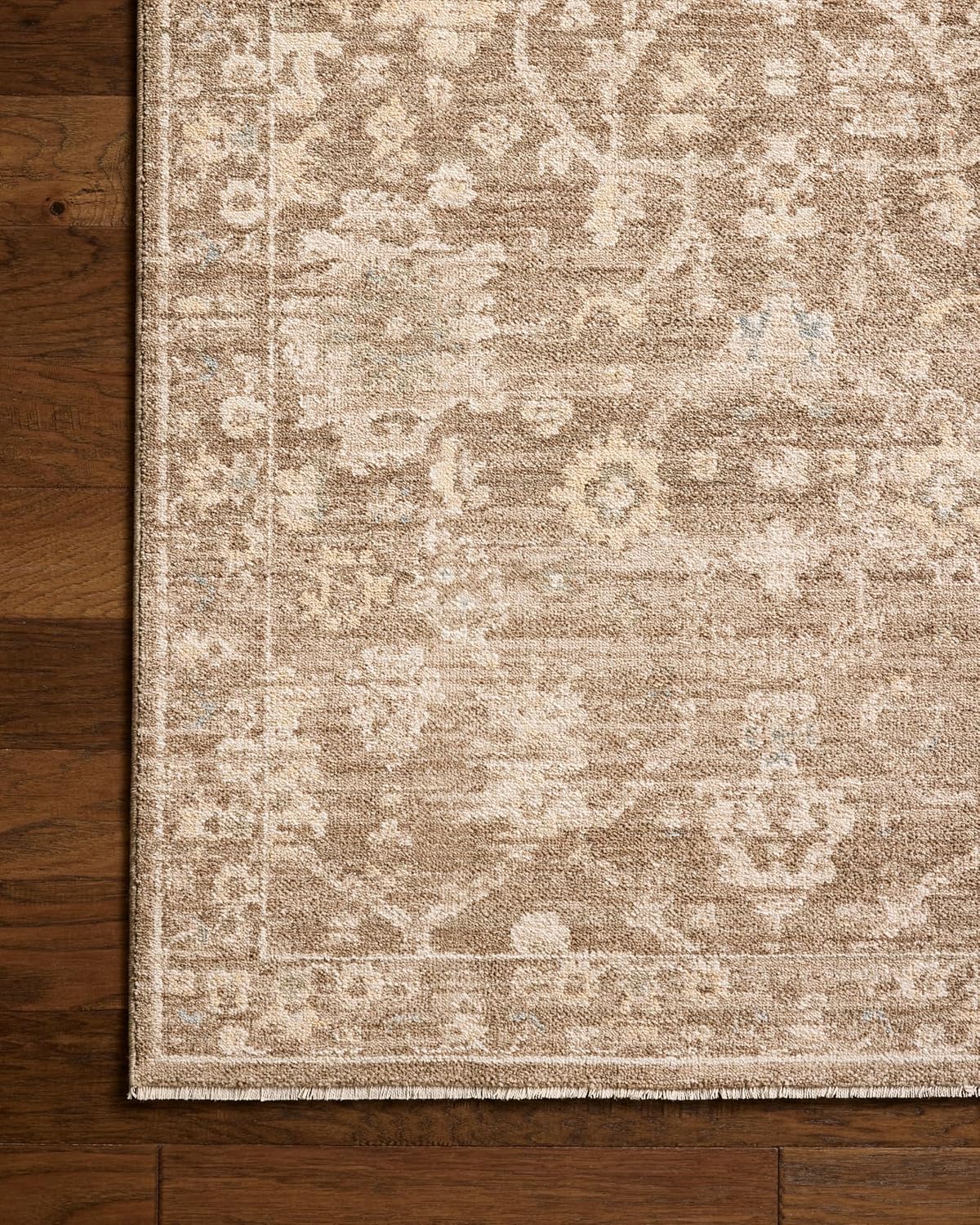 Loloi Chris Loves Julia Palma Collection PLM-09 Brown/Earth 2'-7" x 12'-0" Fringe Runner Rug Vintage Style Boho Living Room Bedroom Carpet