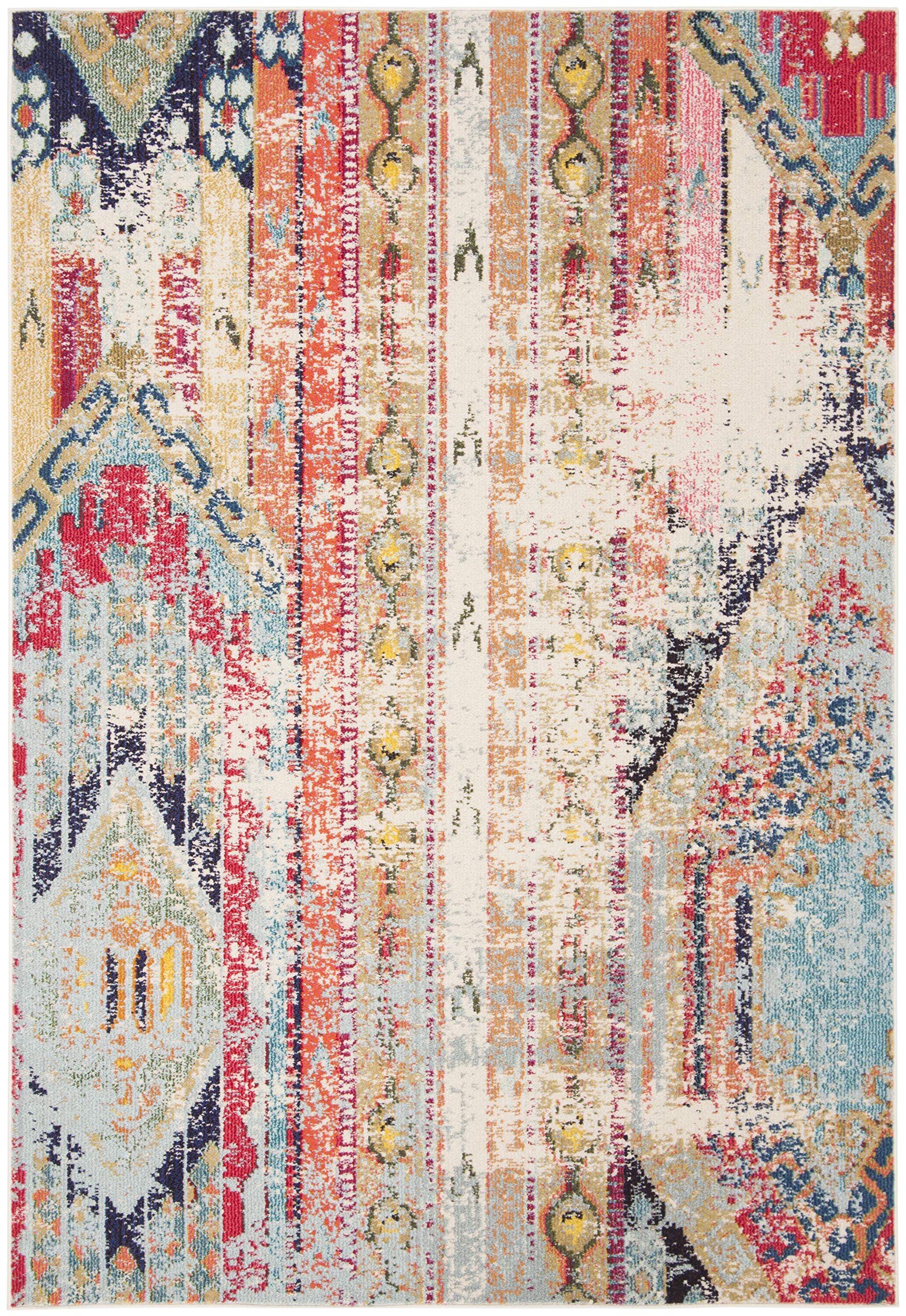Safavieh Modern Chic Indoor Woven Rectangle Area Rug, Madison Collection, MAD422, in Blue/Orange - Image 3