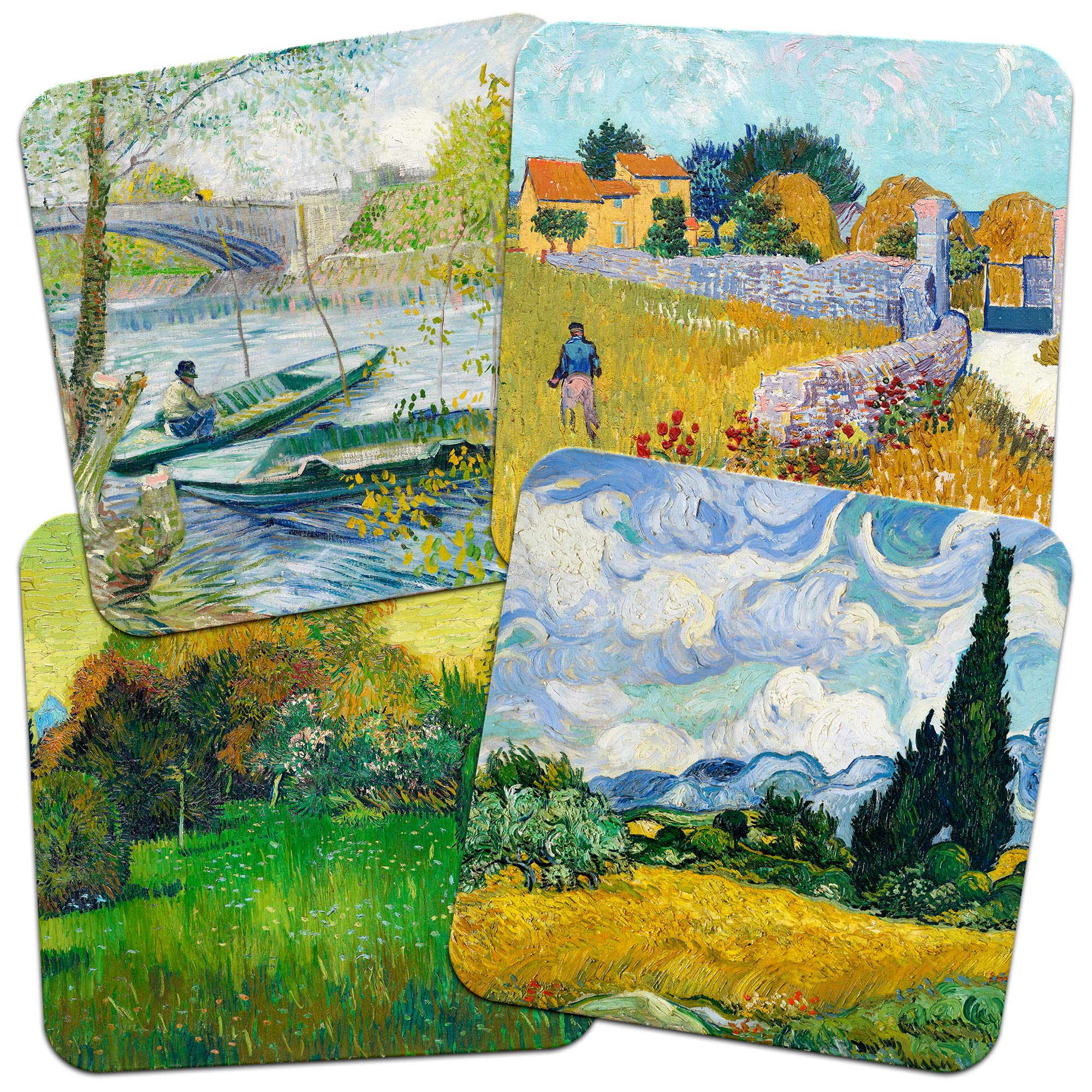 Ditac Van Gogh 95mm Square Cork Backed Coaster Set of 4.