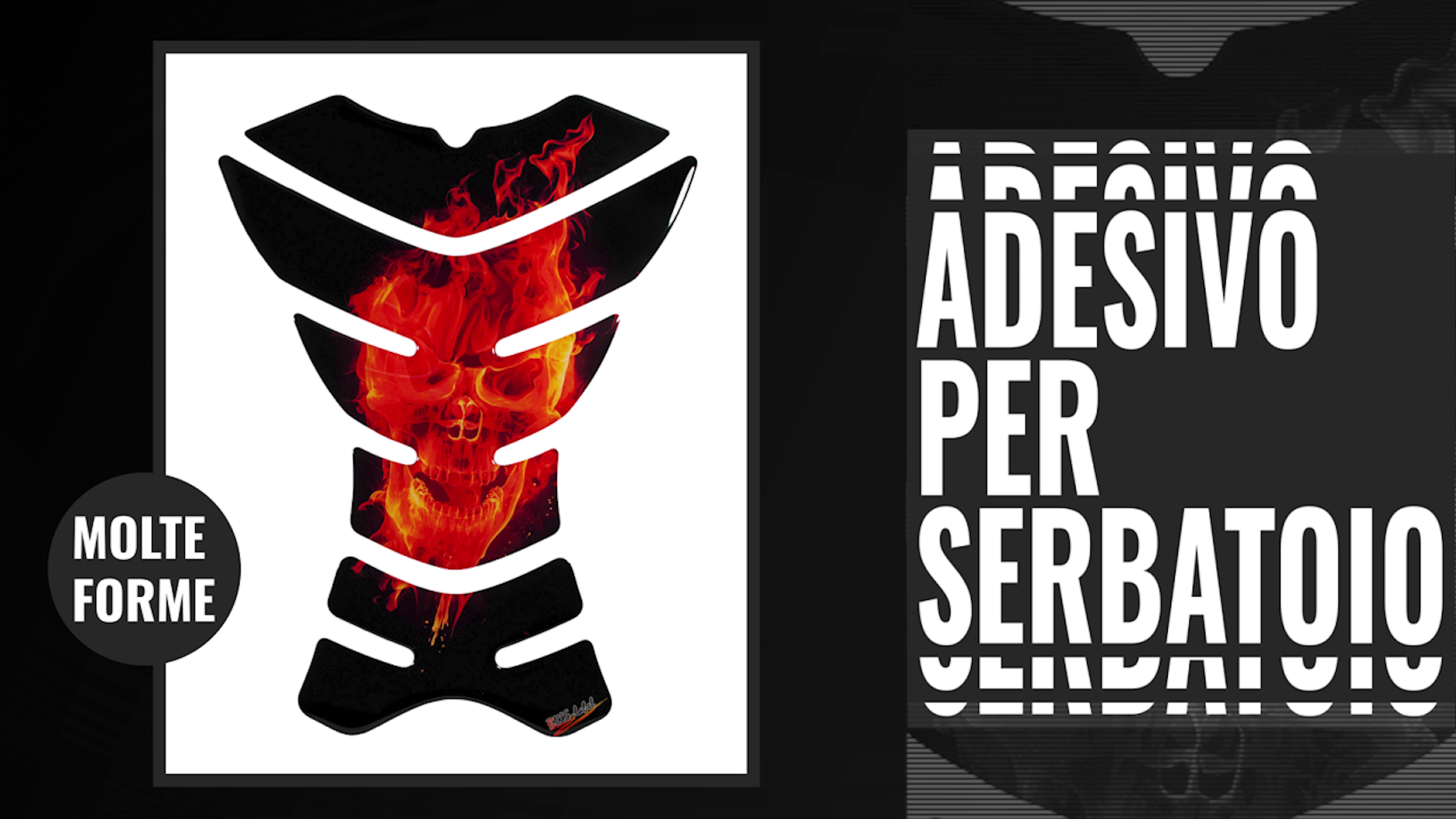 BIKE-label Adesivo Proteggi Serbatoio Moto 3D Fiamme Rosse | Pellicola Antigraffio, Made In Germany, 104x260mm