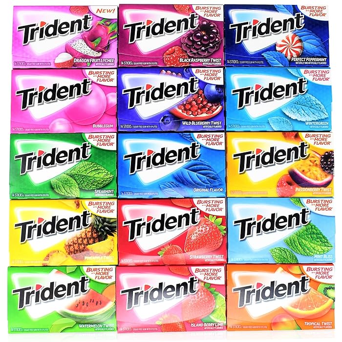 Buy Trident Sugar Free Chewing Gum Variety Pack of 15 (Assorted Flavors