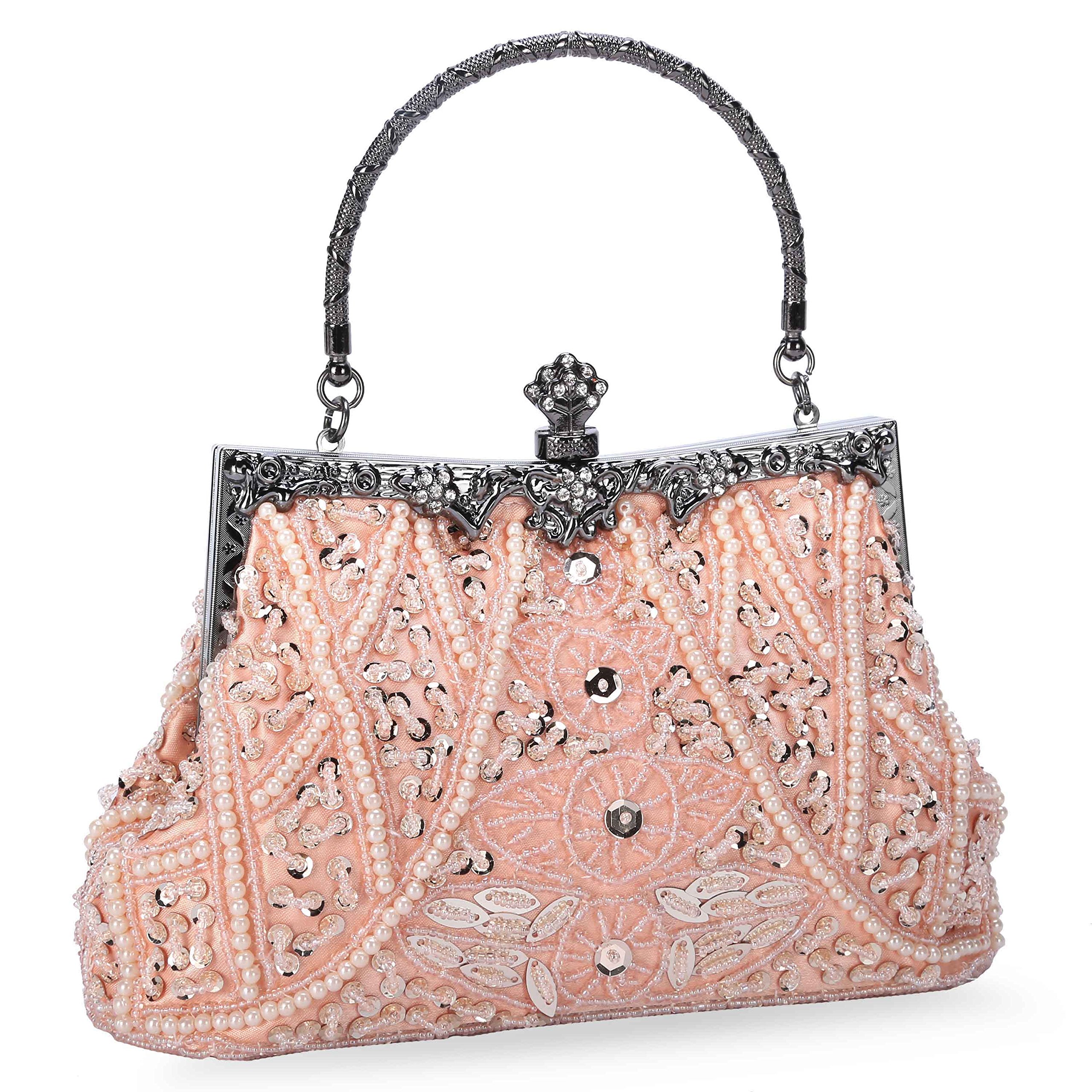 ChichitopWomen's Vintage Beaded And Sequined Evening Bag Wedding Party Handbag Clutch Purse