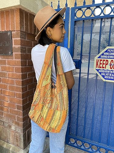 Miniatura 6 de Bolso de mano bohemio bordado naranja para la paz y el amanecer Naranja Casual