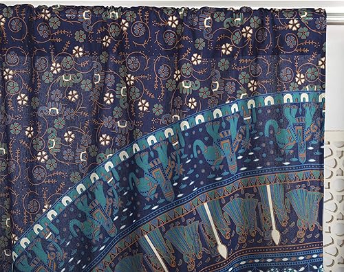 Miniatura 9 de Popular Handicrafts Paneles de cortina de mandala de color granate, hippie indio, bohemio, hermoso elefante