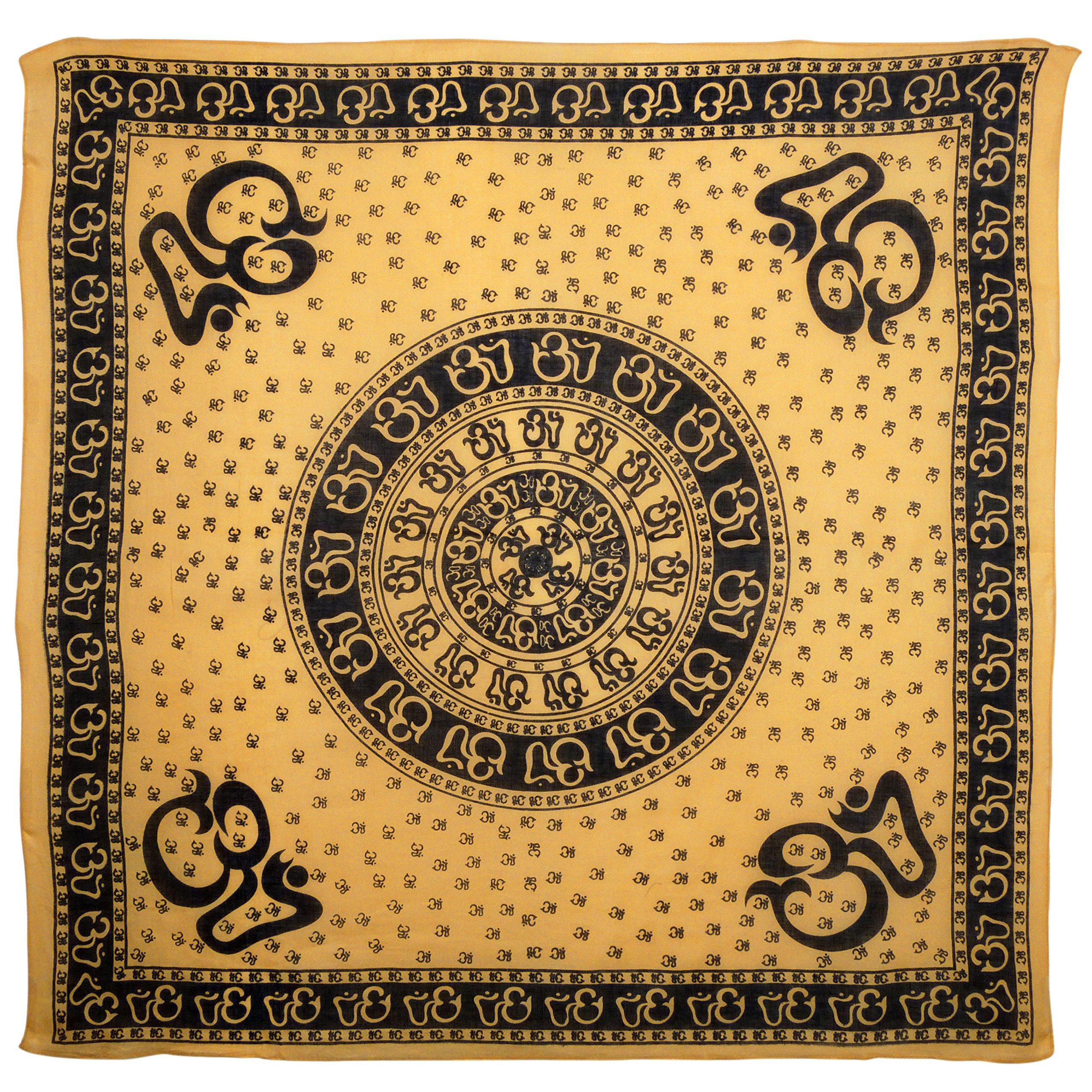 Asita Homewares New Golden Sacred OM AUM Scarf Wall Hanging Chakra Hindu Buddhist