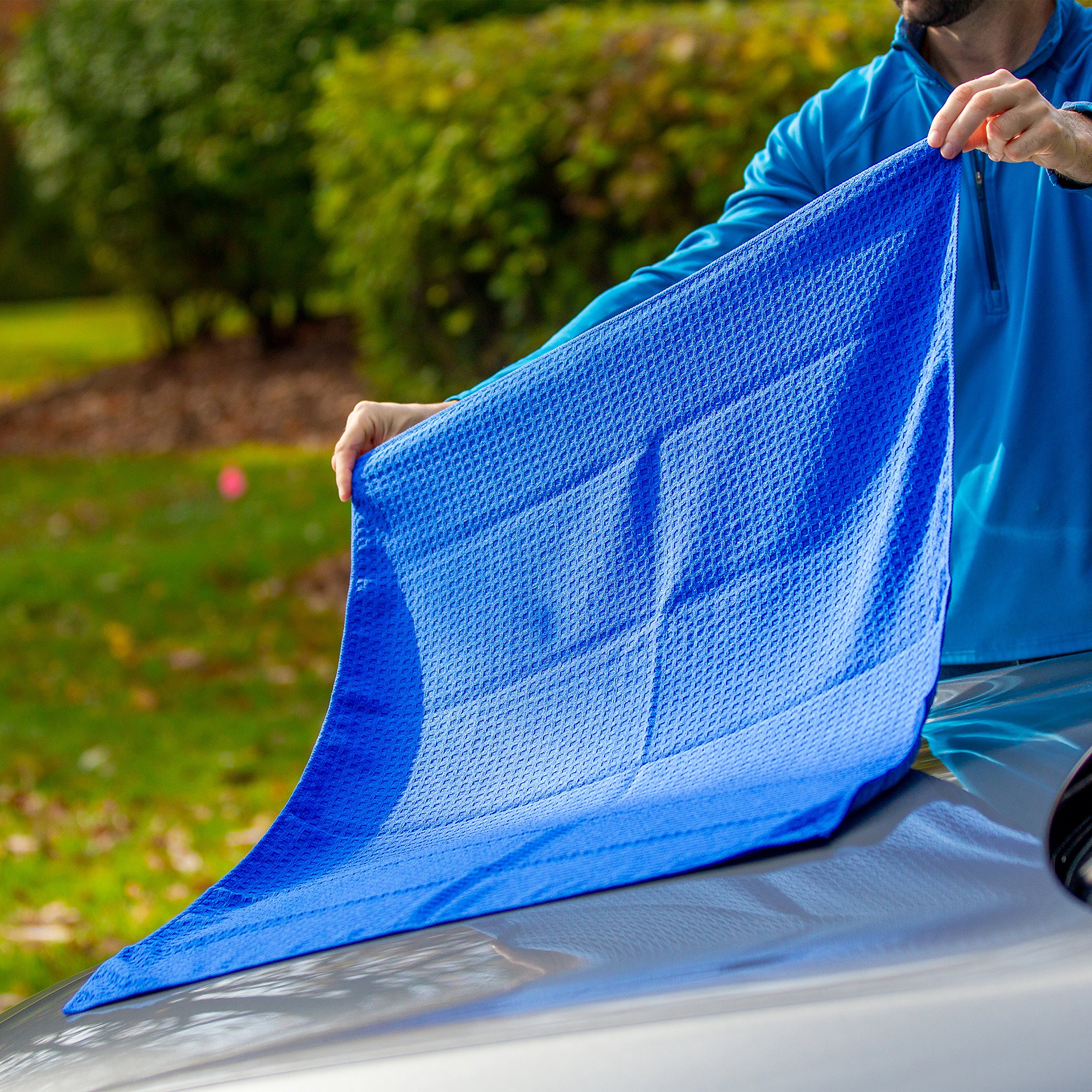 Viking Car Care 912400 - Toalla de Secado de Punto gofre, 7 pies Cuadrados, Color Azul Rey