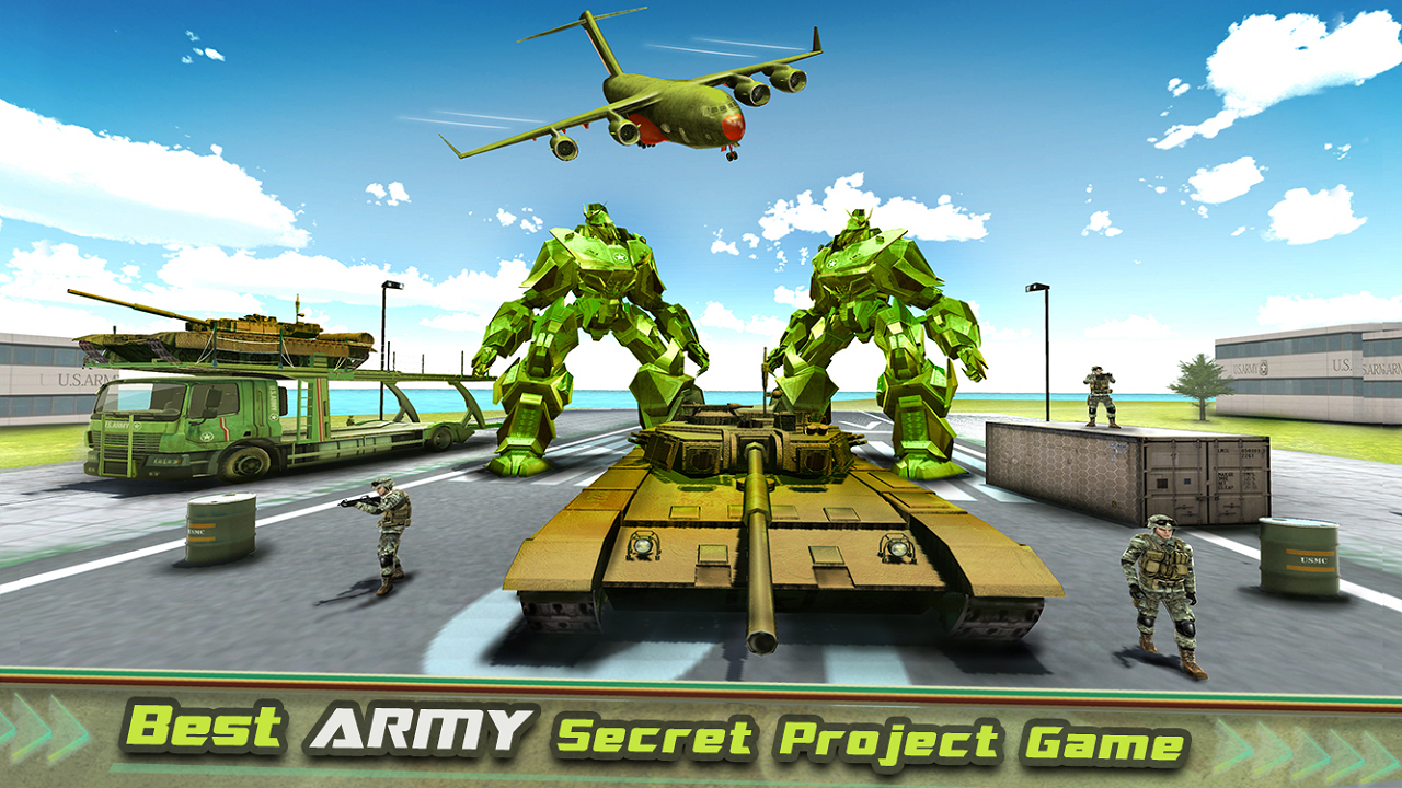 US Army Transport Games - Robot Transformation Military Tank & Army