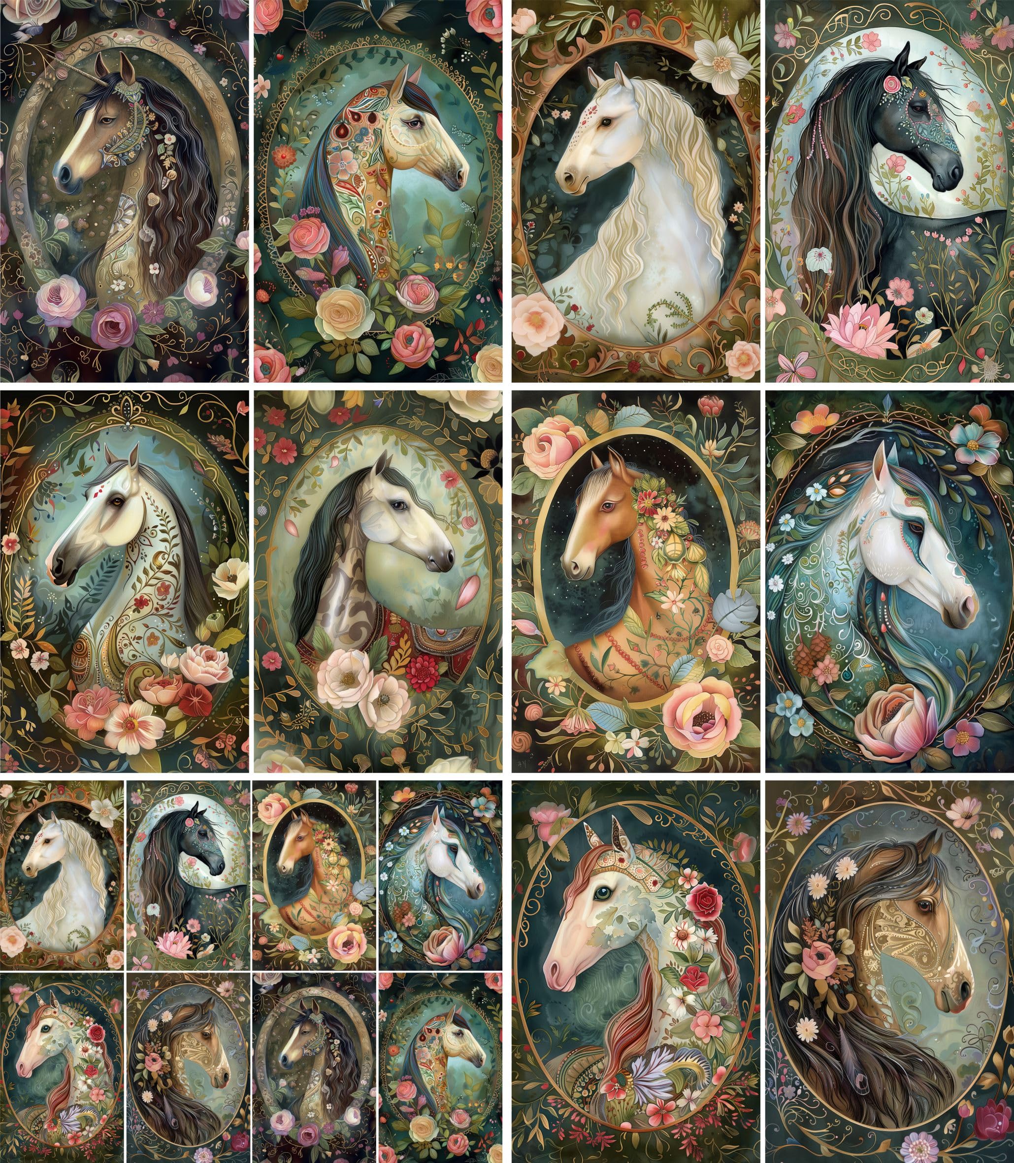 Papier de riz découpage Camée Cheval Craft Kreatively, l'art du détail en 6 motifs