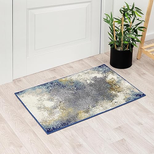 LUXE WEAVERS Beverly Collection 8445 - Alfombra moderna de 2 x 3 pulgadas, color azul
