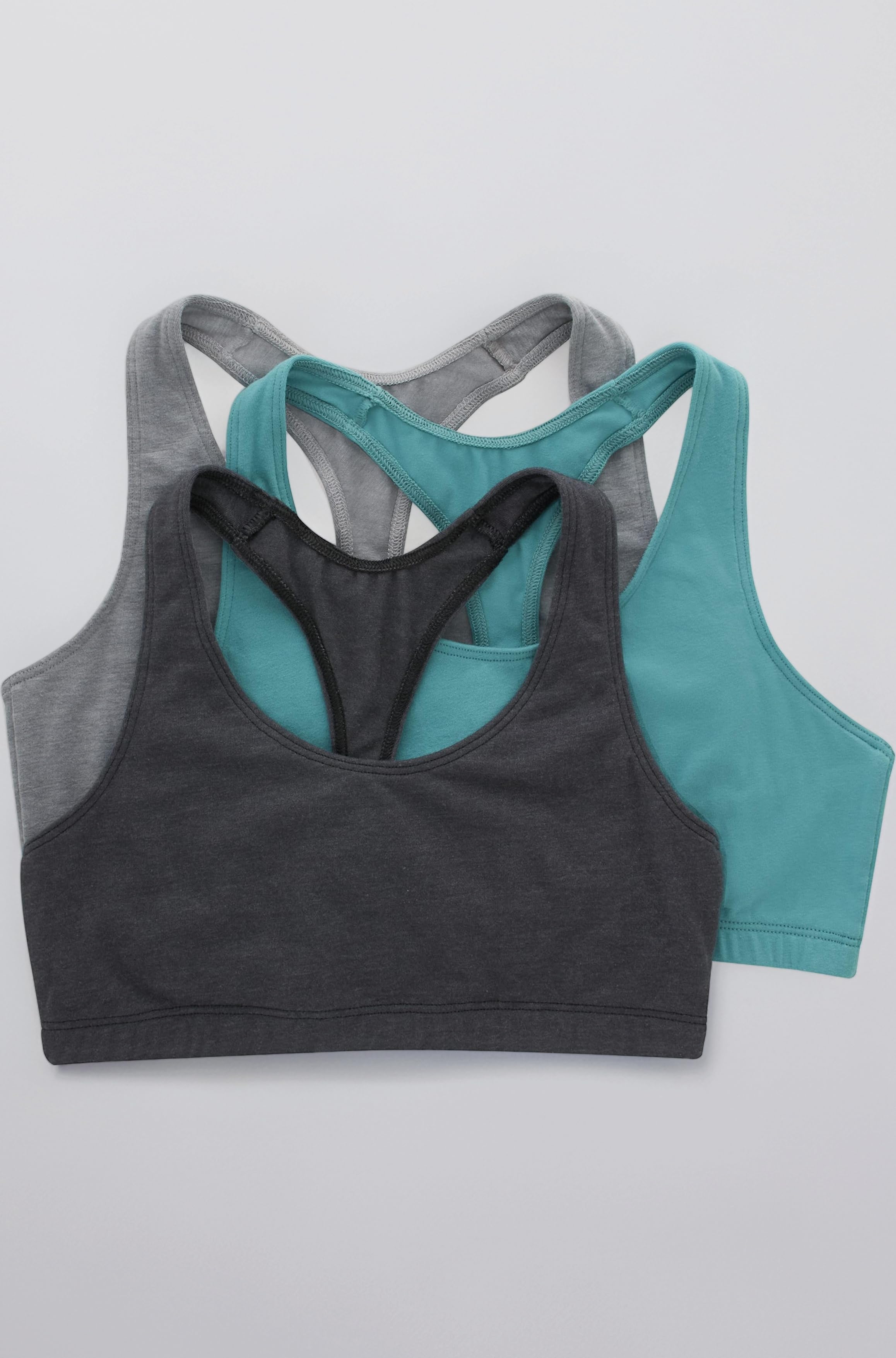 Hanes Women's Racerback Cotton T-Back Bralette (3 Pack)