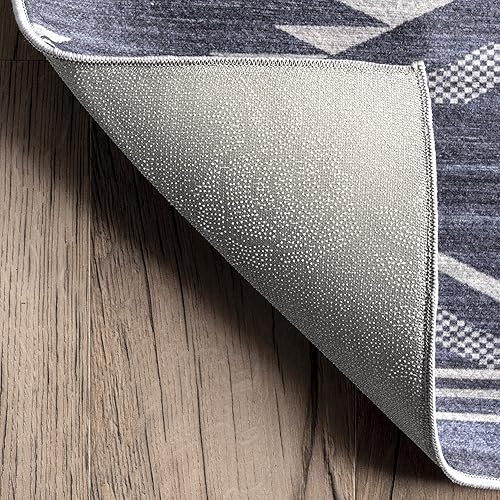 Miniatura 4 de nuLOOM Joni - Alfombra tribal lavable a máquina para interiores y exteriores, 6 x 9 pies, color azul