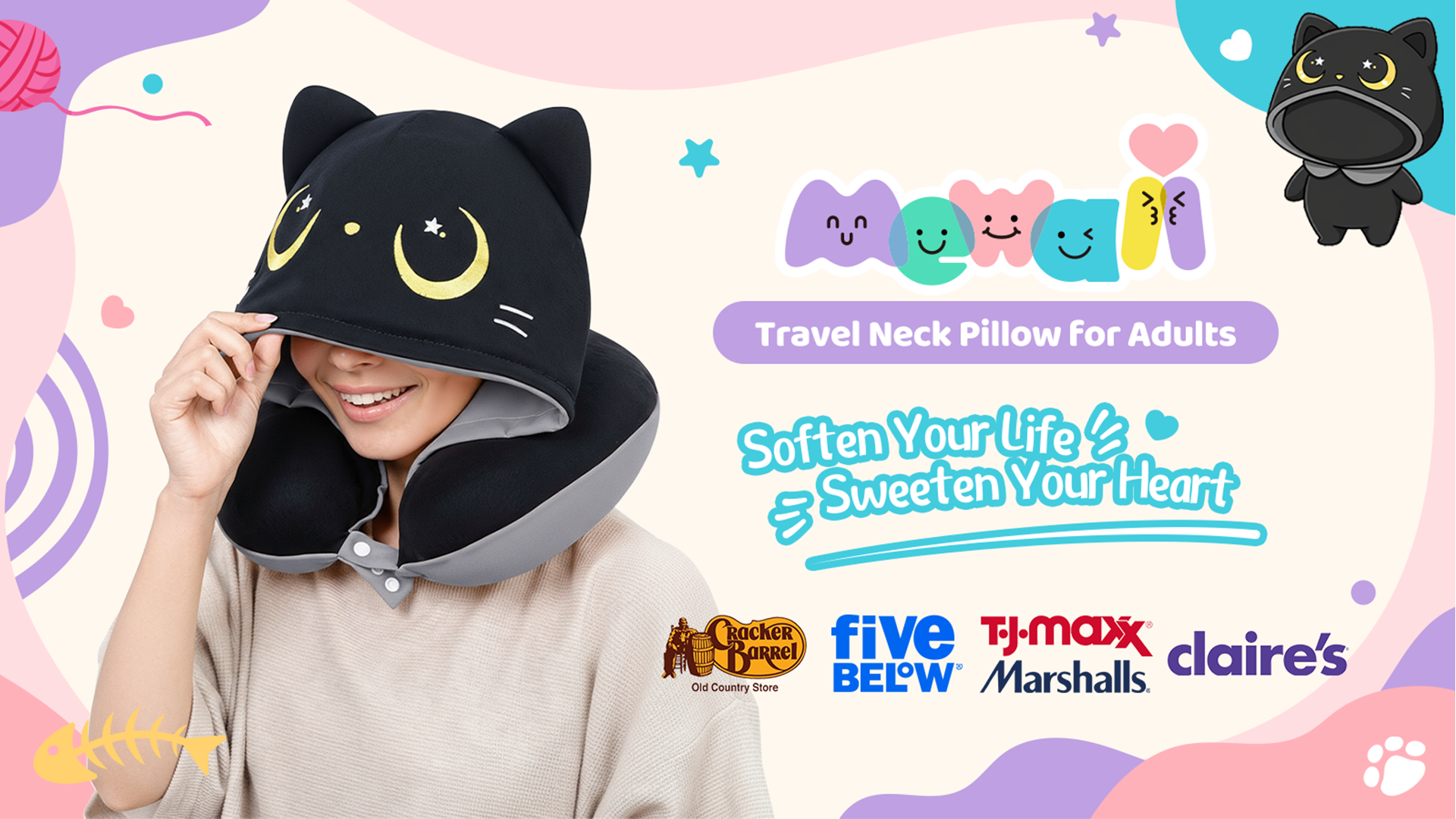 Amazon.com: Mewaii Travel Neck Pillow with Hood for Airplanes
