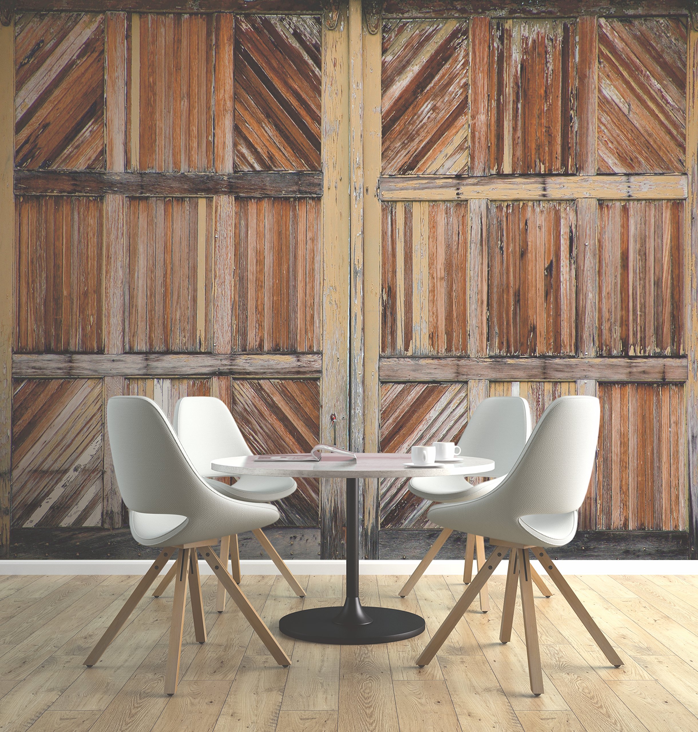 Wall Rogues WR50519 Wooden Doors - Paste The Wall Wallpaper Mural - 300cm x 240cm - Neutral - Image 3