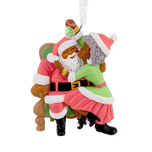 Hallmark Mahogany Christmas Ornament, Santa and Mrs. Claus Ornament, Santa
