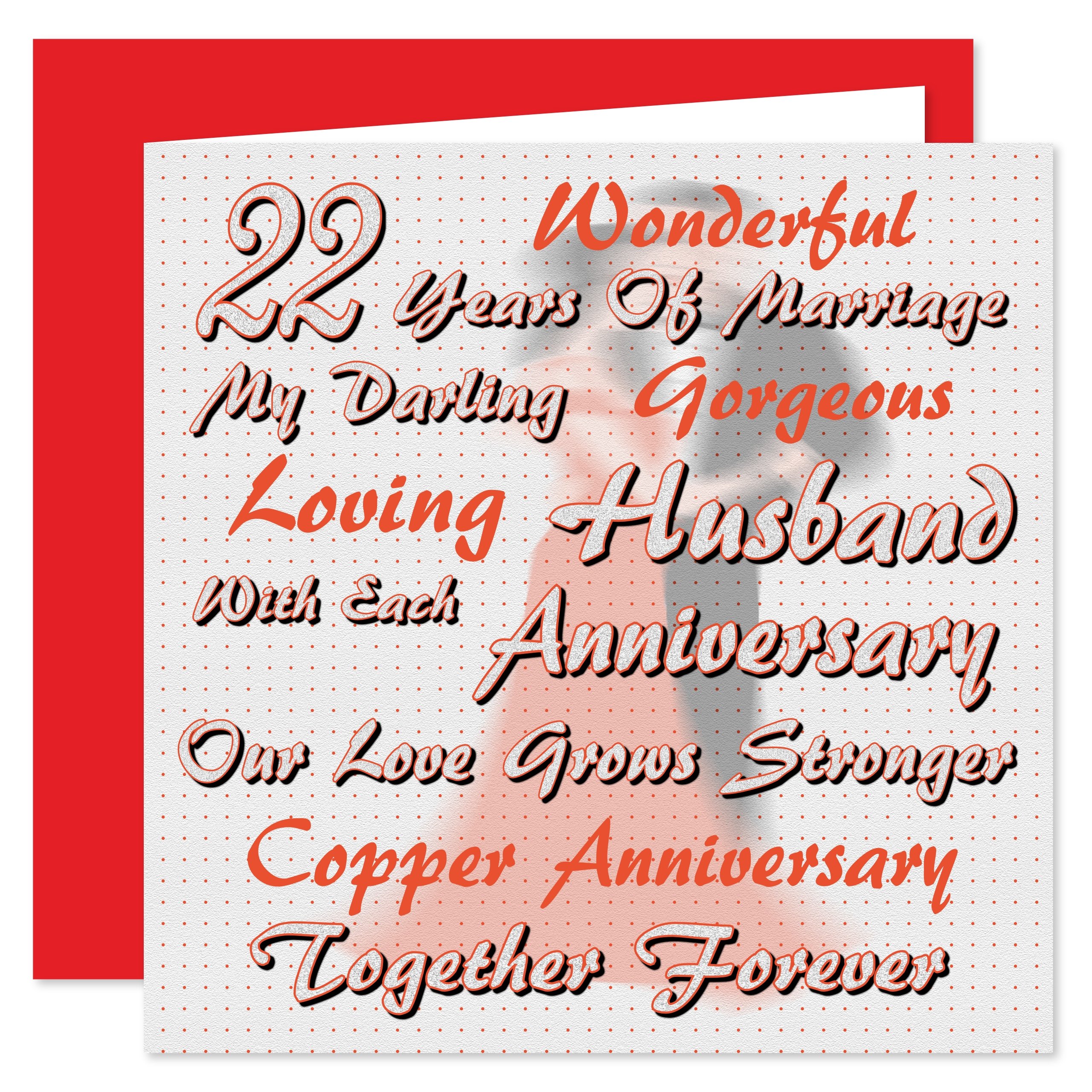 My Husband 22nd Wedding Anniversary Card On Our Copper Anniversary