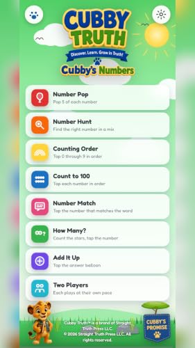 Cubby's Numbers – vue 2