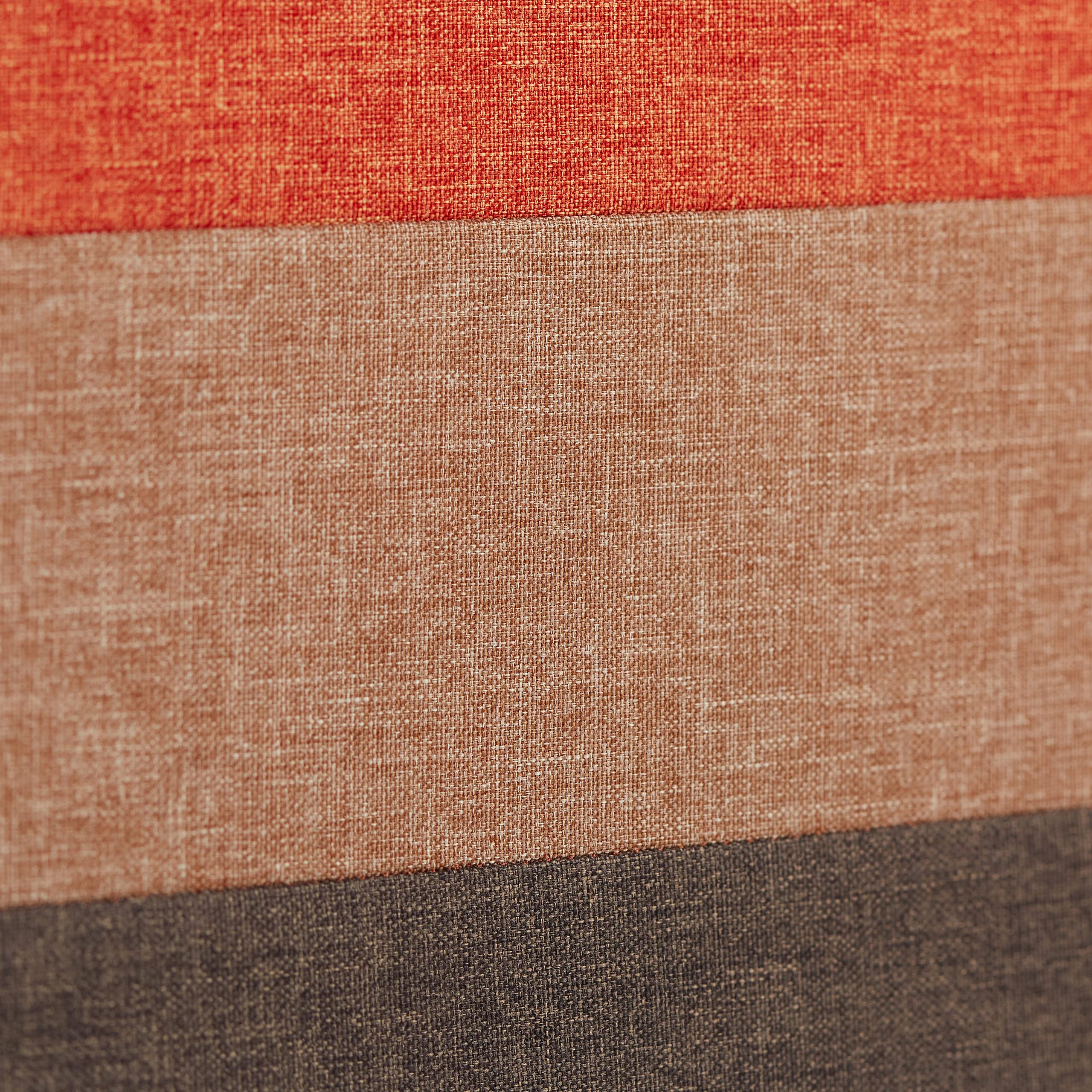 Relaxdays Pouf Imbottito con Contenitore, a Strisce, Colorato, Pieghevole, Marrone-Arancione, HxLxP: 38 x 38 x 38 cm