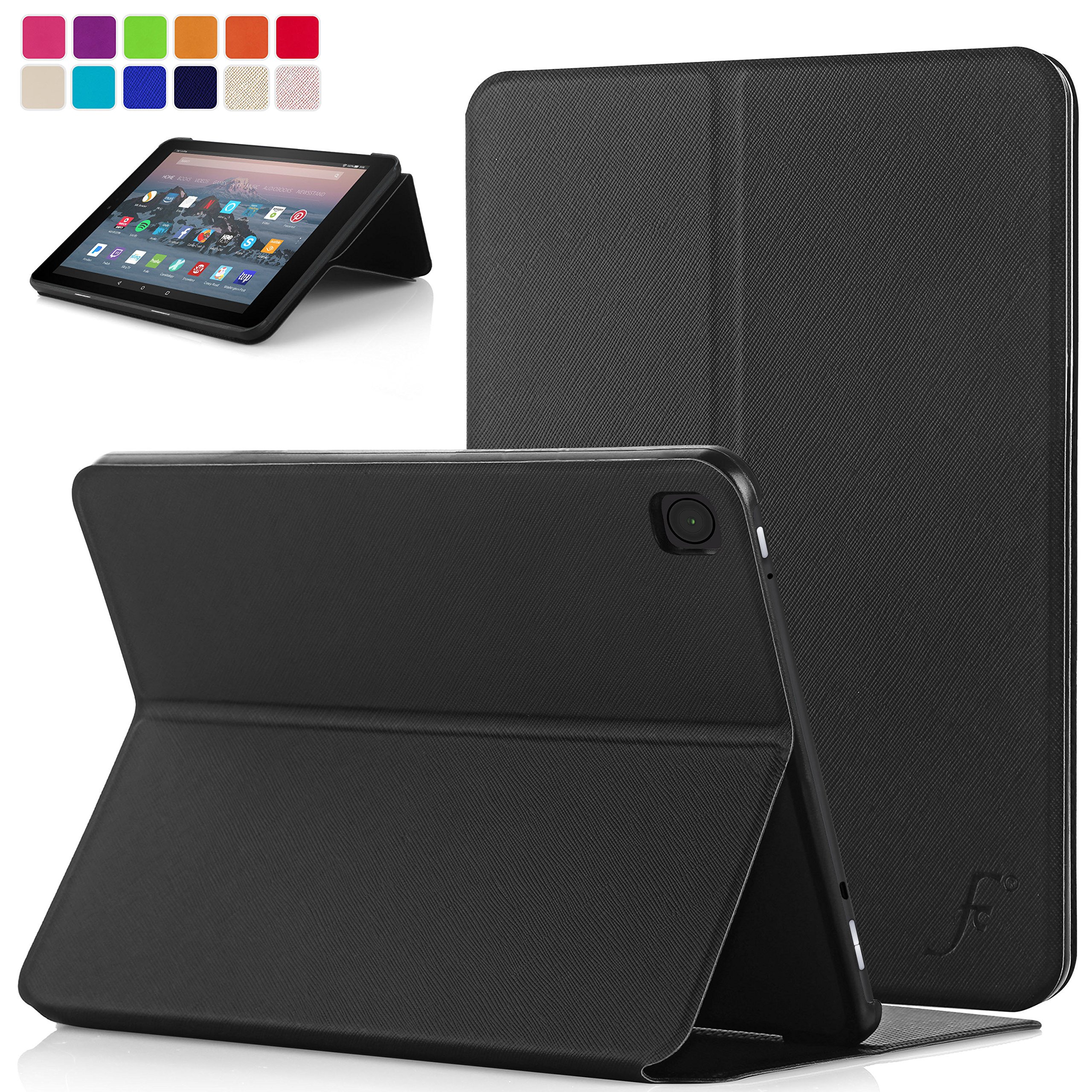FOREFRONT CASESCase for Fire HD 10 2017 & 2019 Tablet (9th Gen. – 2019 & 7th Gen. – 2017) Slim, Auto Sleep Wake Cover & Stand - Black **DOES NOT FIT NEW 2021, 2023 MODELS**