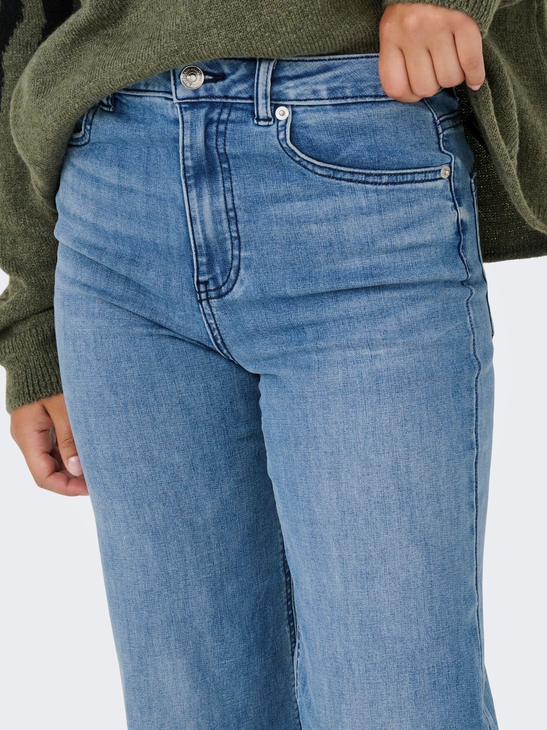ONLY Damen Jeans Mit Weitem Bein Onljuicy-wauw Hw Wide DNM Gua113