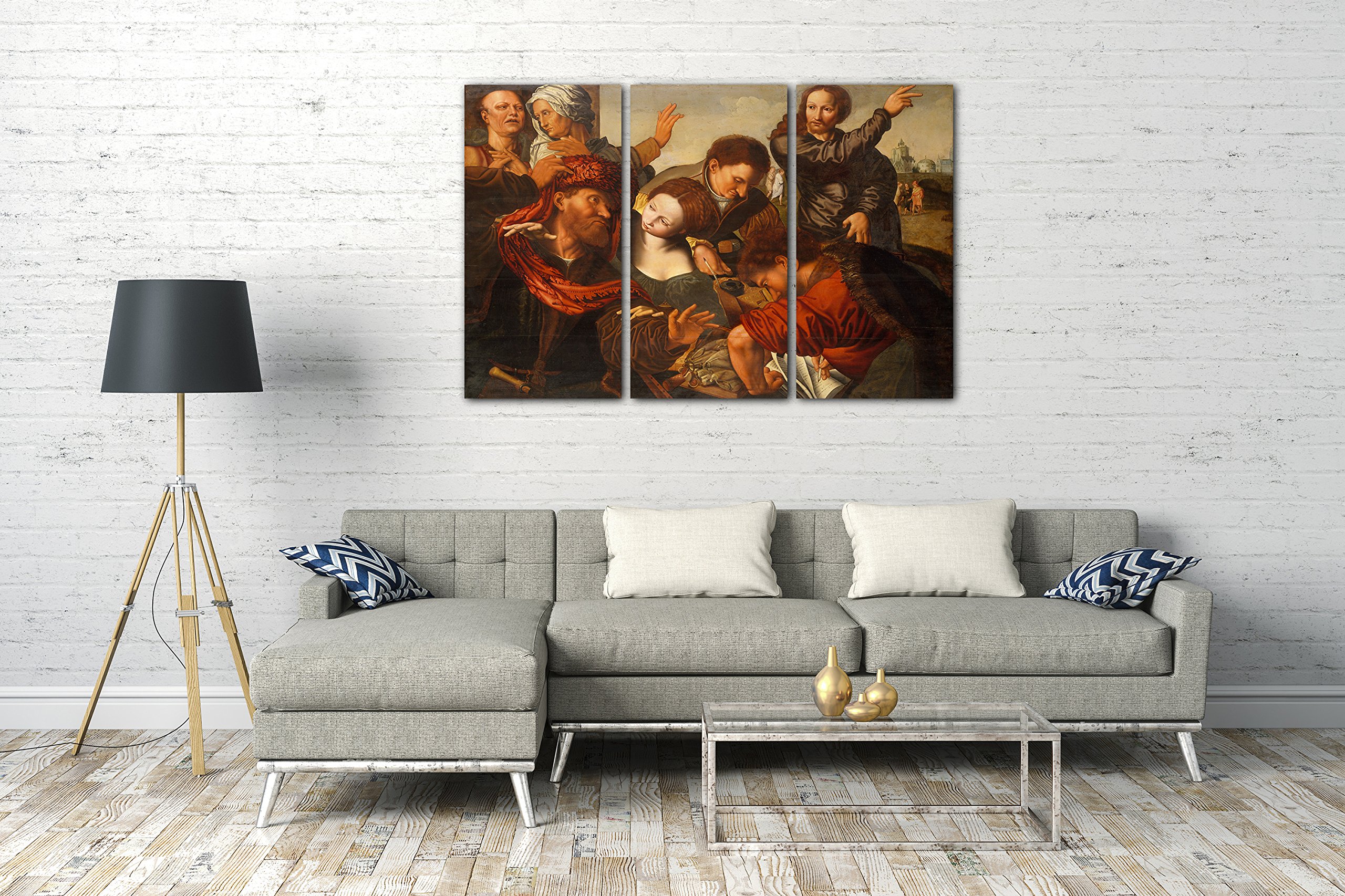 Printed Paintings Impresión sobre Lienzo 3 Partes(120x80cm): Taller de Jan Sanders Van Hemessen -