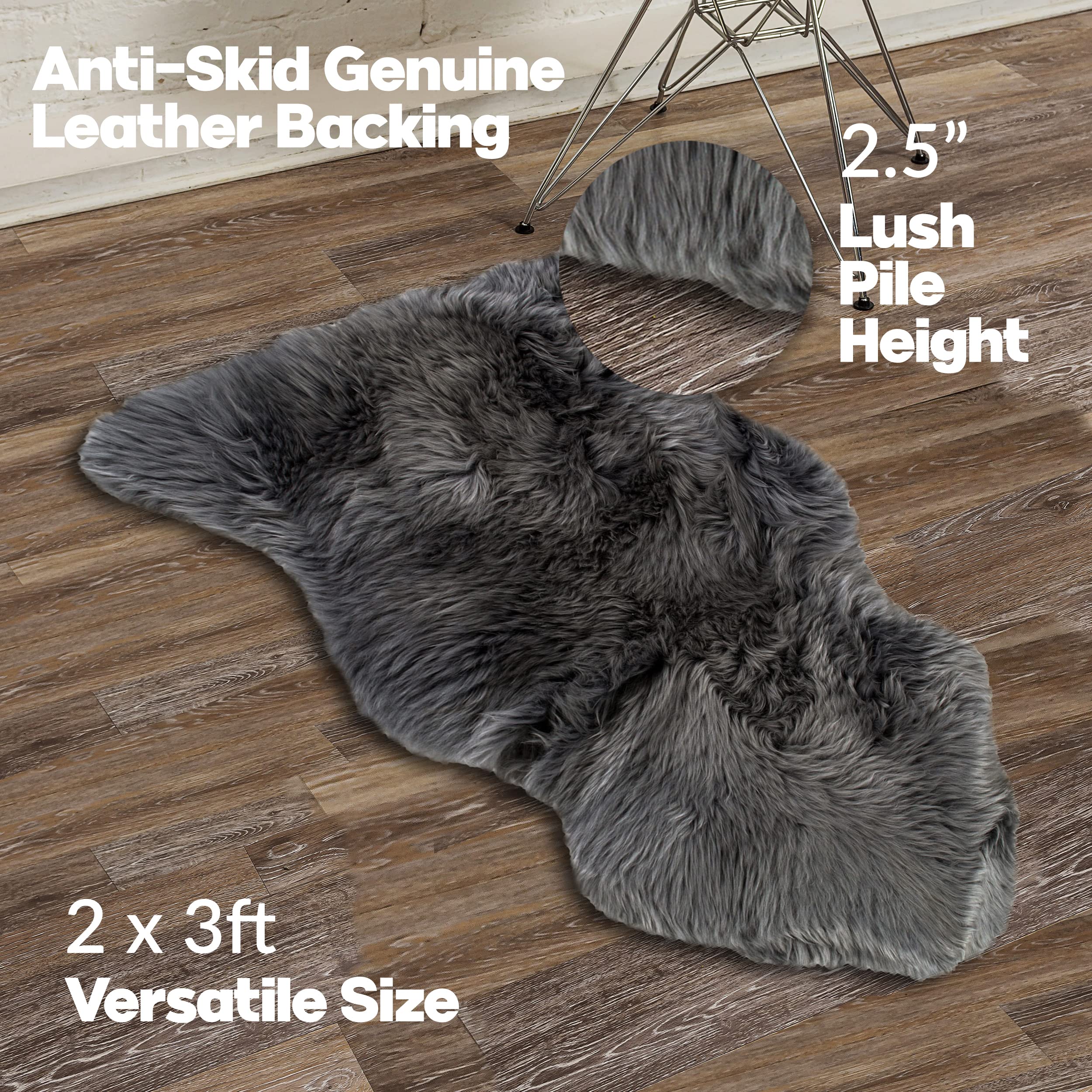 Amazon | 天然シープスキンラグ 厚手で豊かな2.5インチパイル付き