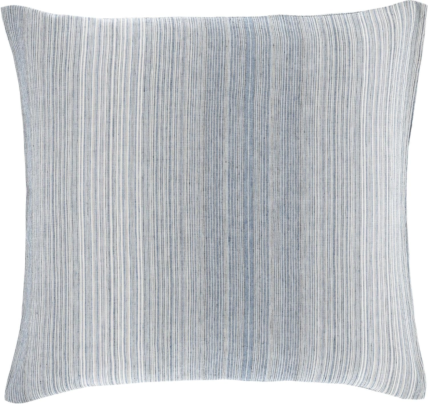 Pine Cone Hill Sterling Stripe Linen Blue Sham, Standard Size, Blue Stripe Pattern
